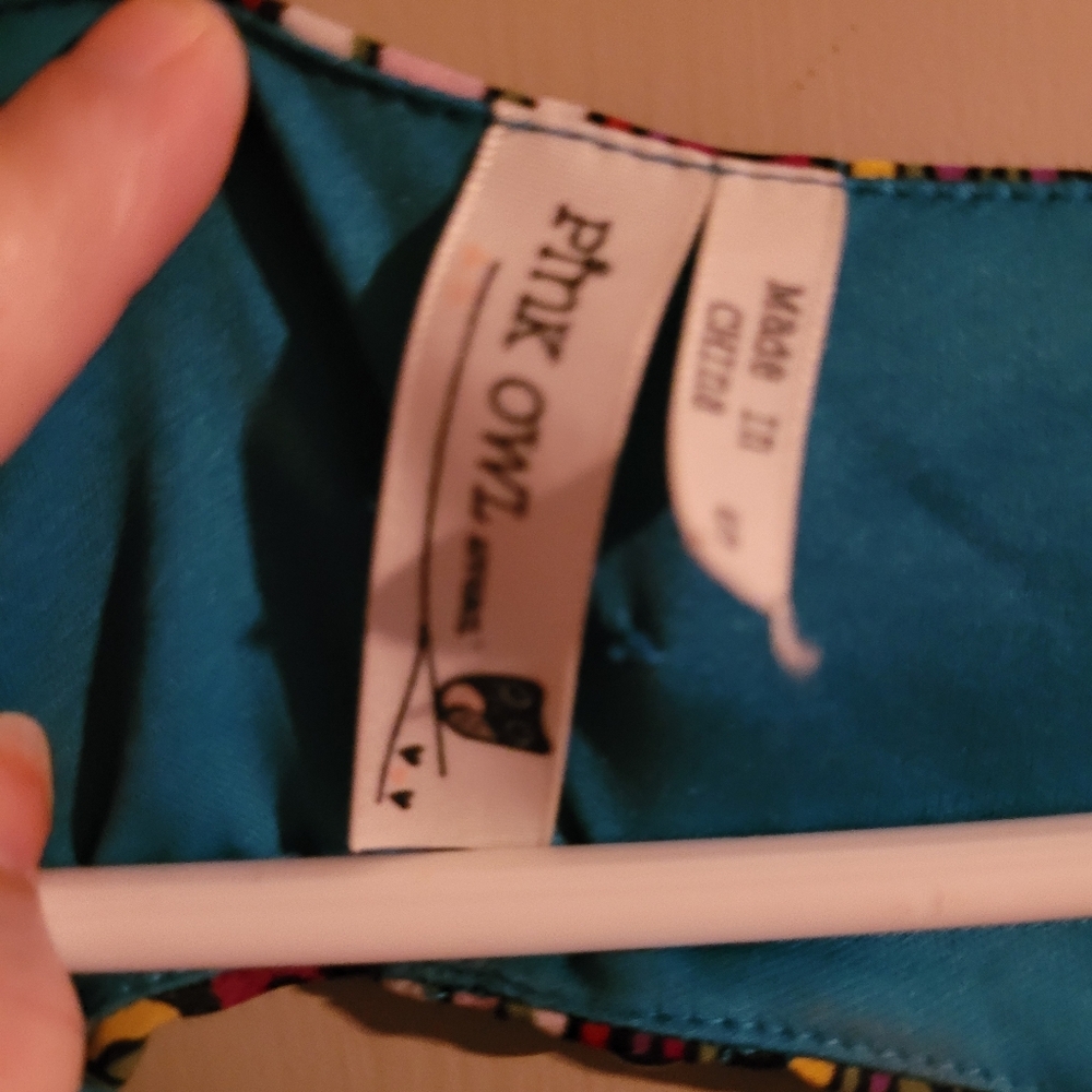 Pink Owl Multicolor Patterned Top Small - image 2